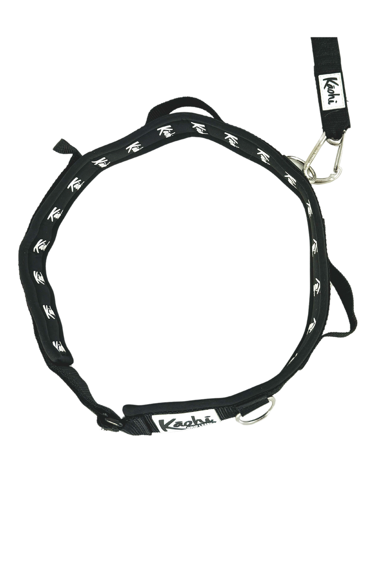 Kaohi Padded Black Belt Waist Leash (Wing, Foil, SUP)